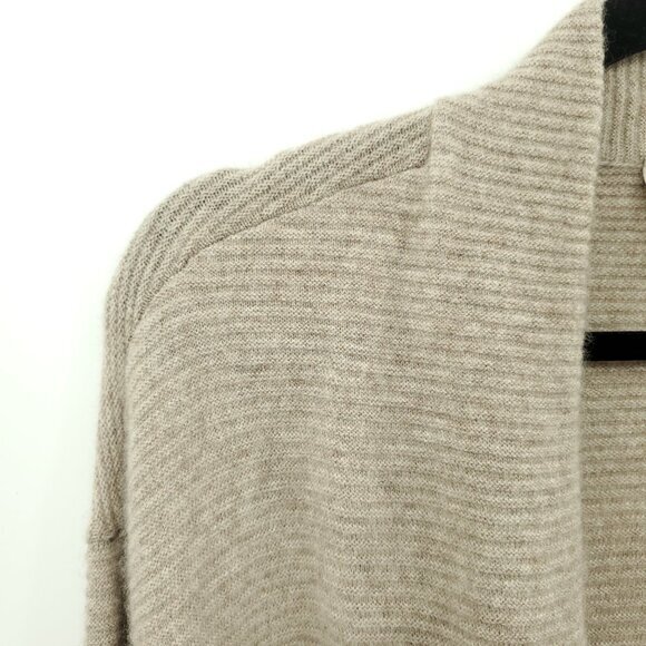 Chico's 100% Cashmere Open Style Ribbed Cardigan 2/L Tan - Picture 5 of 14